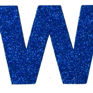 Glitterbuchstabe Maxi W blau Super-Preis