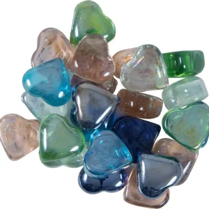 Glasherzen irisierend 350g (22 Stück) Mengenrabatt