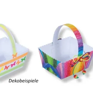 Neue Ware Geschenkkörbchen weiß mit Henkel, 10 Stück