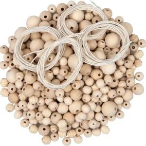 Premium Holzperlenmischung natur, 200 g sortiert