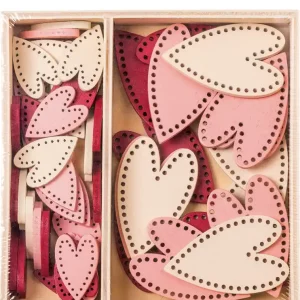 Holzstreu Herzen modern 54 Stück SALE Mengenrabatt