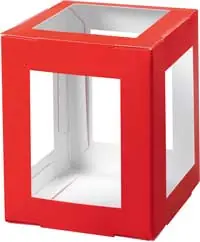 Mini Laternenrohling eckig rot, 5 Stück Ab Werk