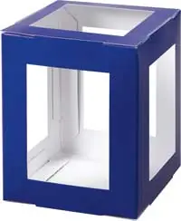 Mini Laternenrohling eckig blau, 5 Stück Gratis Versand
