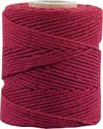 Markenware Makrameekordel weinrot, 80% Baumwolle