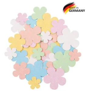 Saisonangebot Glitterkartonsortiment Blumen pastell