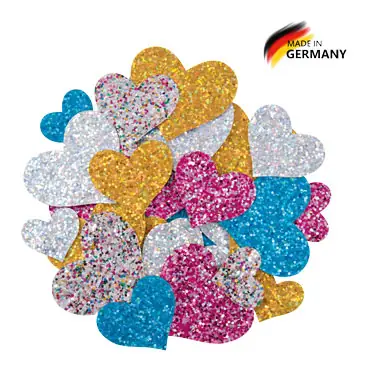 Begrenztes Angebot Glitterkartonsortiment grob Herzen
