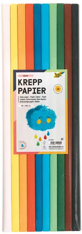 Krepppapier Basic, 10 Stück sortiert Mengenrabatt