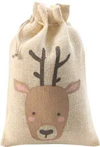 Jutesäckchen natur mit Elch Wochenendangebot