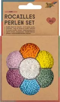 Im Trend Rocaillesperlenset bunt, 90 g in 7 Farben