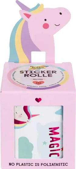 Hochwertig Stickerrolle Einhörner, 4 m