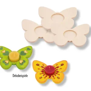 Neue Kollektion Teelichthalter Schmetterling, 3 Stück