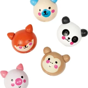 Markenprodukt Holzperlen süße Tiere, 10 Stück in 5 Motiven