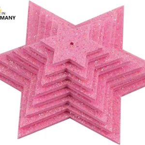 Glittersternenset rosa, 8-teilig, aus Moosgummi Kostenfreie Lieferung