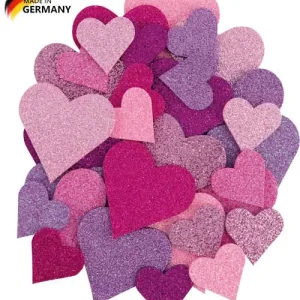 Glitterherzen Candytöne, 32 Stück sortiert Versand Am Gleichen Tag