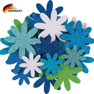 Gleich Bestellen Glittersommerblumen Meerestöne, 28 St. sortiert