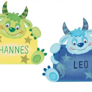 Wochenendangebot Kreativpaket Namensschilder Monster