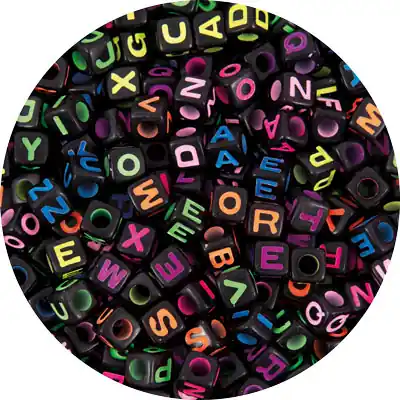 Jetzt Bestellen Buchstabenwürfel schwarz/bunt, 300 Stück