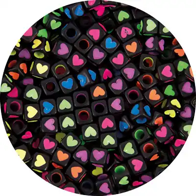 Heißes Angebot Herzwürfel schwarz/bunt, 300 Stück