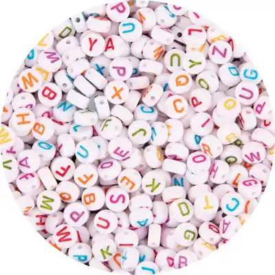 Bestseller Buchstabenperlen weiß/bunt, 750 Stück