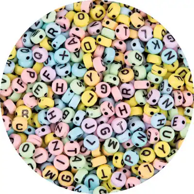 Buchstabenperlen pastell/schwarz, 750 Stück Neuheit