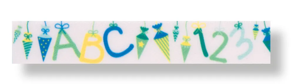 Satinband Schule blau/grün Knallerangebot