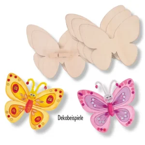 Schmetterling mit Klammer, 5 Stück, aus Holz Markenprodukt