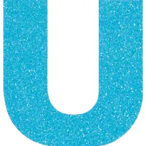 Markenware Glitterbuchstabe Maxi U türkis