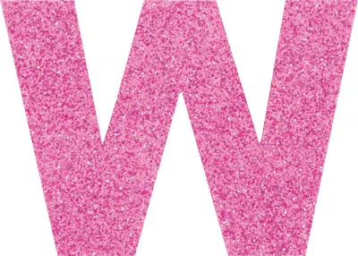 Glitterbuchstabe Maxi W malve Kracherpreis