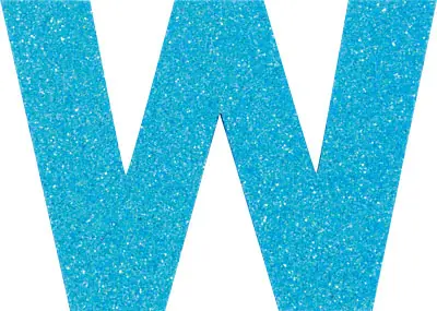 Top-Qualität Glitterbuchstabe Maxi W türkis