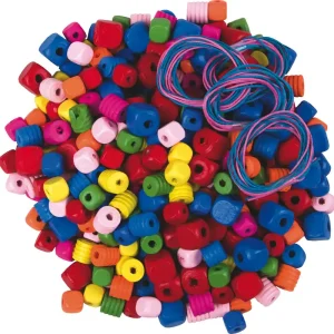 Holzperlenmischung bunt/eckig, 200 g sortiert Expressversand