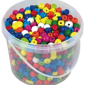 Holzperlenmischung XXL bunt, 1200 g Mengenrabatt