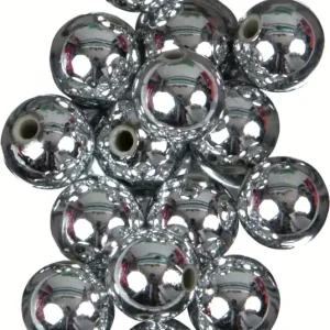 Echt Wachsperlen metallic silber 15 Stück Ø 8 mm