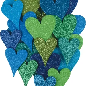 Glitterherzen exklusiv Meerestöne, 24 St. sortiert Weltweiter Versand
