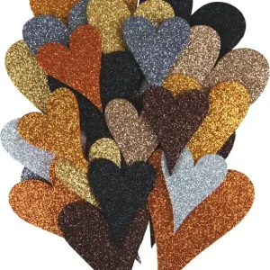 Jetzt Zugreifen Glitterherzen exklusiv Erdtöne, 24 St. sortiert