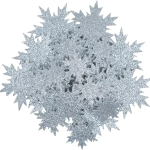 Hochwertig Glittereiskristalle silber, 24 Stück sortiert