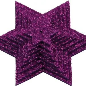 Zertifiziert Glittersternenset lila, 8-teilig, aus Moosgummi