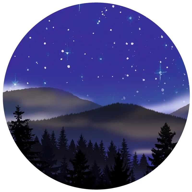 Hochwertig Laternenzuschnitt rund groß Sternennacht