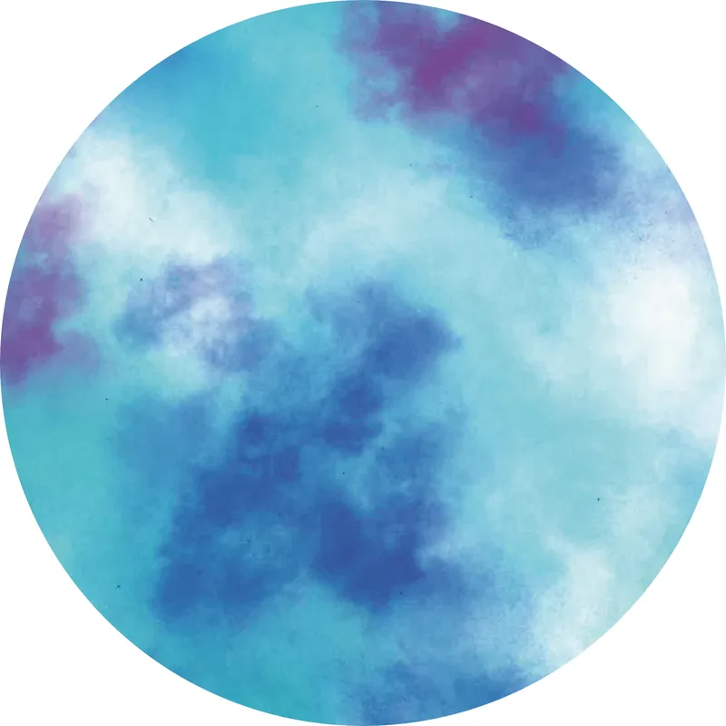 Laternenzuschnitt rund Nebel blau, 24 Stück Geprüft