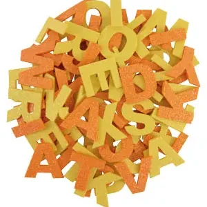 Glitter Buchstabenmix zitrone & mandarine Exklusiv