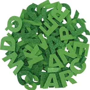 Begrenztes Angebot Glitter Buchstabenmix zartgrün & blattgrün