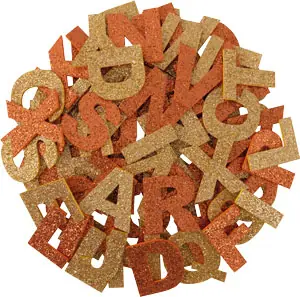 Heute Kaufen Glitter Buchstabenmix gold & kupfer