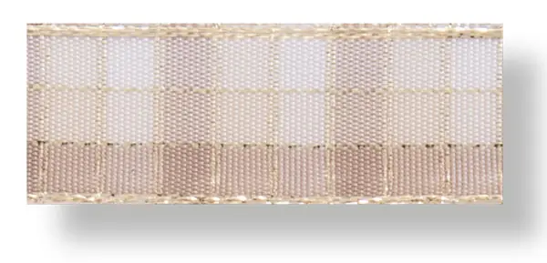 Drahtband Karo creme/gold Preis Gesenkt