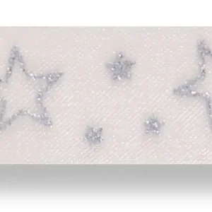 Drahtchiffonband Sterne weiß/silber Versand Am Gleichen Tag