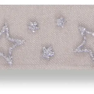 Weltweiter Versand Drahtchiffonband Sterne anthrazit/silber