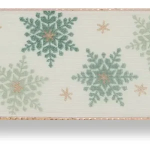 Nur Heute Drahtchiffonband Eiskristalle mint/gold