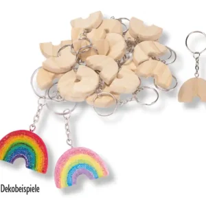 Neuheit Schlüsselanhänger Regenbogen, 24 Stück