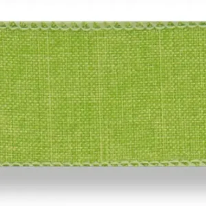 Drahtband mit Leinenstruktur apfelgrün Knallerangebot