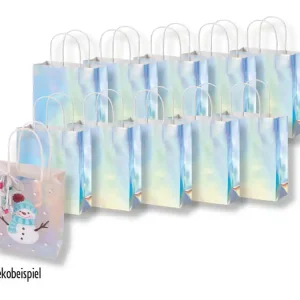 Sonderaktion Papiertaschen silber irisierend, 20 Stück