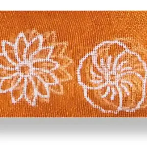 Kostenloser Versand Drahtchiffonband Blumen orange