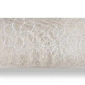 Preiswert Drahtchiffonband Blumen creme